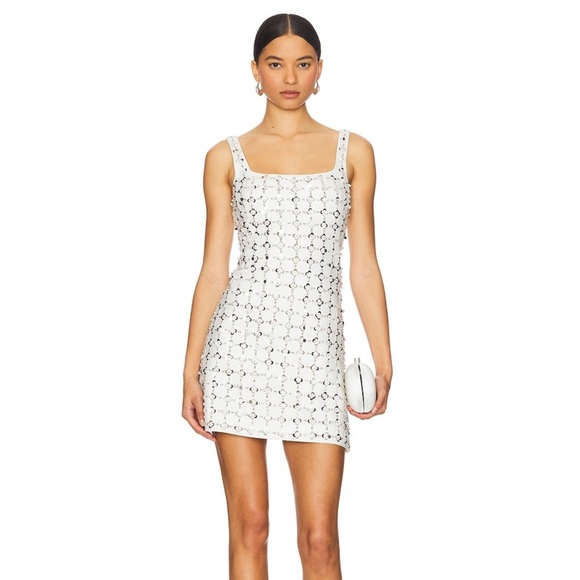 ✨ Simkhai Ziva Embellished Mini Dress – White Multi ✨ - Picture 1 of 10